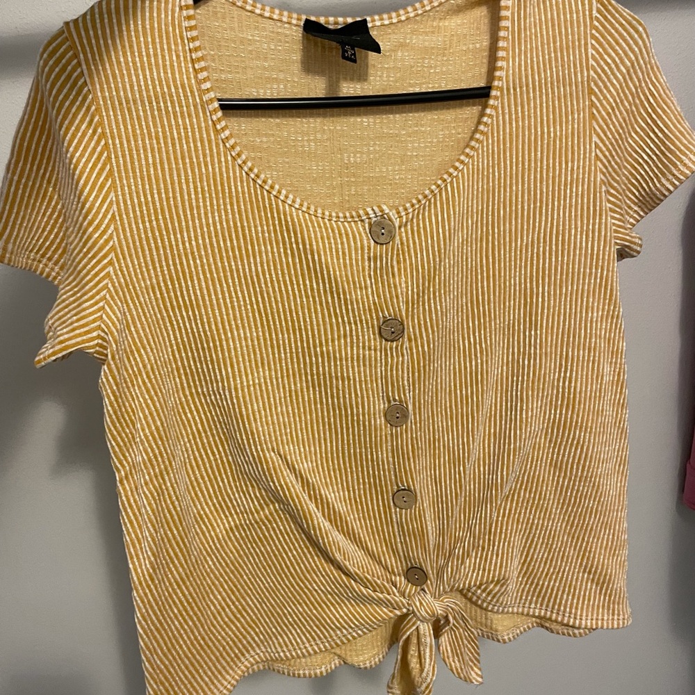Anthropology W5 Yellow Strip Shirt Size Medium